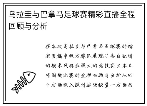 乌拉圭与巴拿马足球赛精彩直播全程回顾与分析